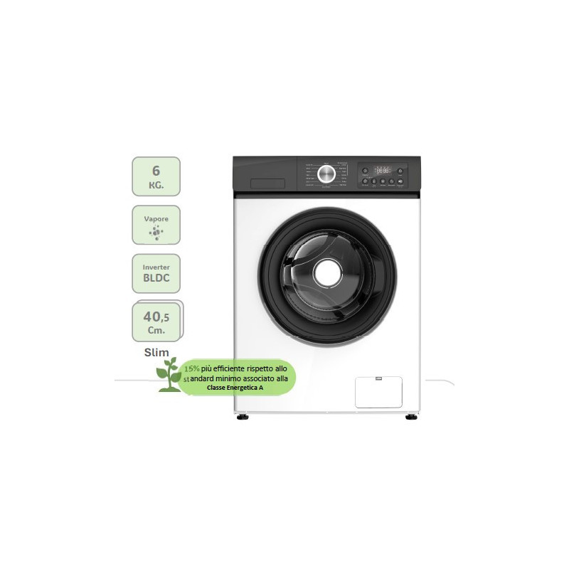 AKAI AQUA60105A15-W LAVATRICE SLIM 6KG 1000