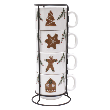 SET TAZZE MUG DOLOMITE CON SUPPORTO 4PZ