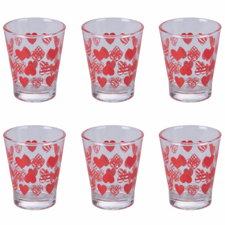 BICCHIERI ESPRESSINO CUORI 90ML 6PZ