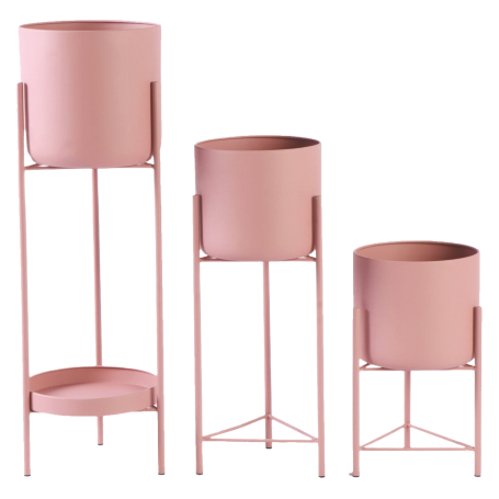 MD CASA SET VASI CON SUPPORTO 3PZ METALLO