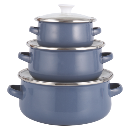 BATTERIA PENTOLE CARBON STEEL COLORI VARI 3 PZ