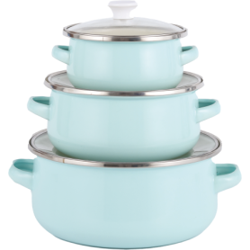 BATTERIA PENTOLE CARBON STEEL COLORI VARI 3 PZ