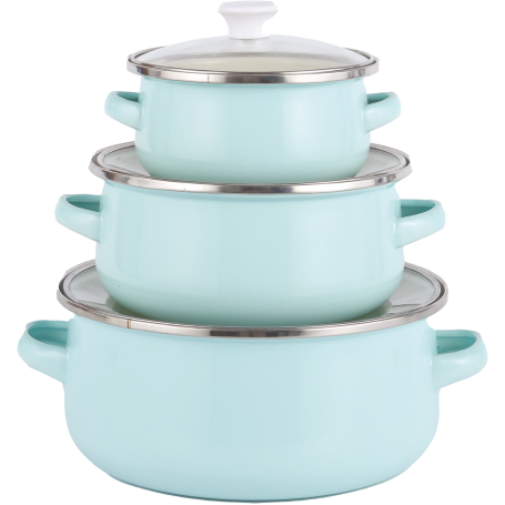 BATTERIA PENTOLE CARBON STEEL COLORI VARI 3 PZ