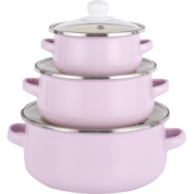 BATTERIA PENTOLE CARBON STEEL COLORI VARI 3 PZ