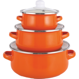 BATTERIA PENTOLE CARBON STEEL COLORI VARI 3 PZ