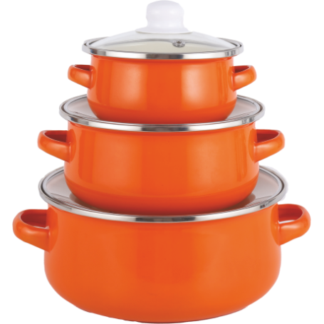 BATTERIA PENTOLE CARBON STEEL COLORI VARI 3 PZ